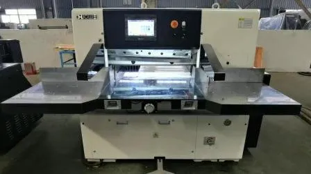 Cortador de papel hidráulico de alta resistencia con control de programa de guillotina completamente automático y alta velocidad (115K)