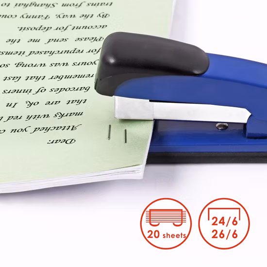 Grapadora metálica de escritorio clásica con quitagrapas