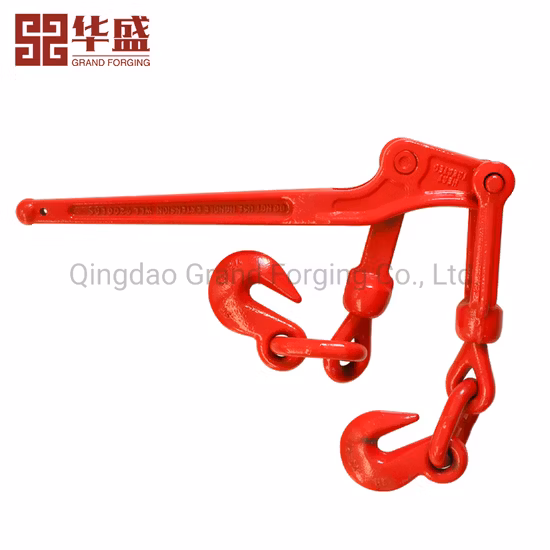 Hardware de aparejo pintado de rojo tipo G80 de EE. UU., troquel de acero forjado, tipo palanca de amarre de carga, tipo trinquete, accesorio rojo, carpeta de carga